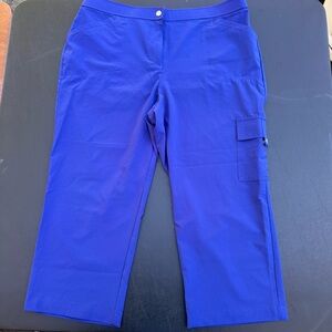 Chico's Size 1.5 Weekends Royal Blue Travel Cargo Crop Pants Capris